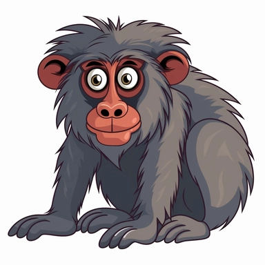 a baboon clipart cartoon illustration