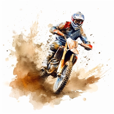 watercolor clipart dirt bike in mud
