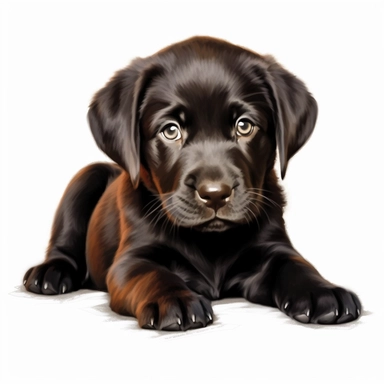 clipart of realistic labrador retriever puppy, full body, lying on back, playful, white background