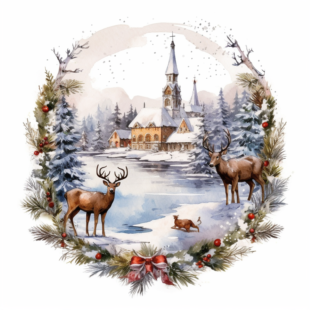 christmas moose cliparts