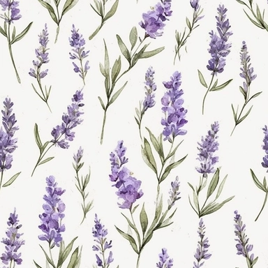 (Lavender), herbs, vintage, Watercolor, vector, white background, clipart, Seamless patterns, repeating patterns design, flat illustration, outlined , Vector, 4K, Art station, digital print, highly detailed clean, A detailed illustration a field,3D vector art, cute and quirky, fantasy art, watercolor effect, bokeh, Adobe Illustrator, hand-drawn, digital painting, low-poly, soft lighting, bird's-eye view, isometric style, retro aesthetic, focused on the character, 4K resolution, vector image, pho