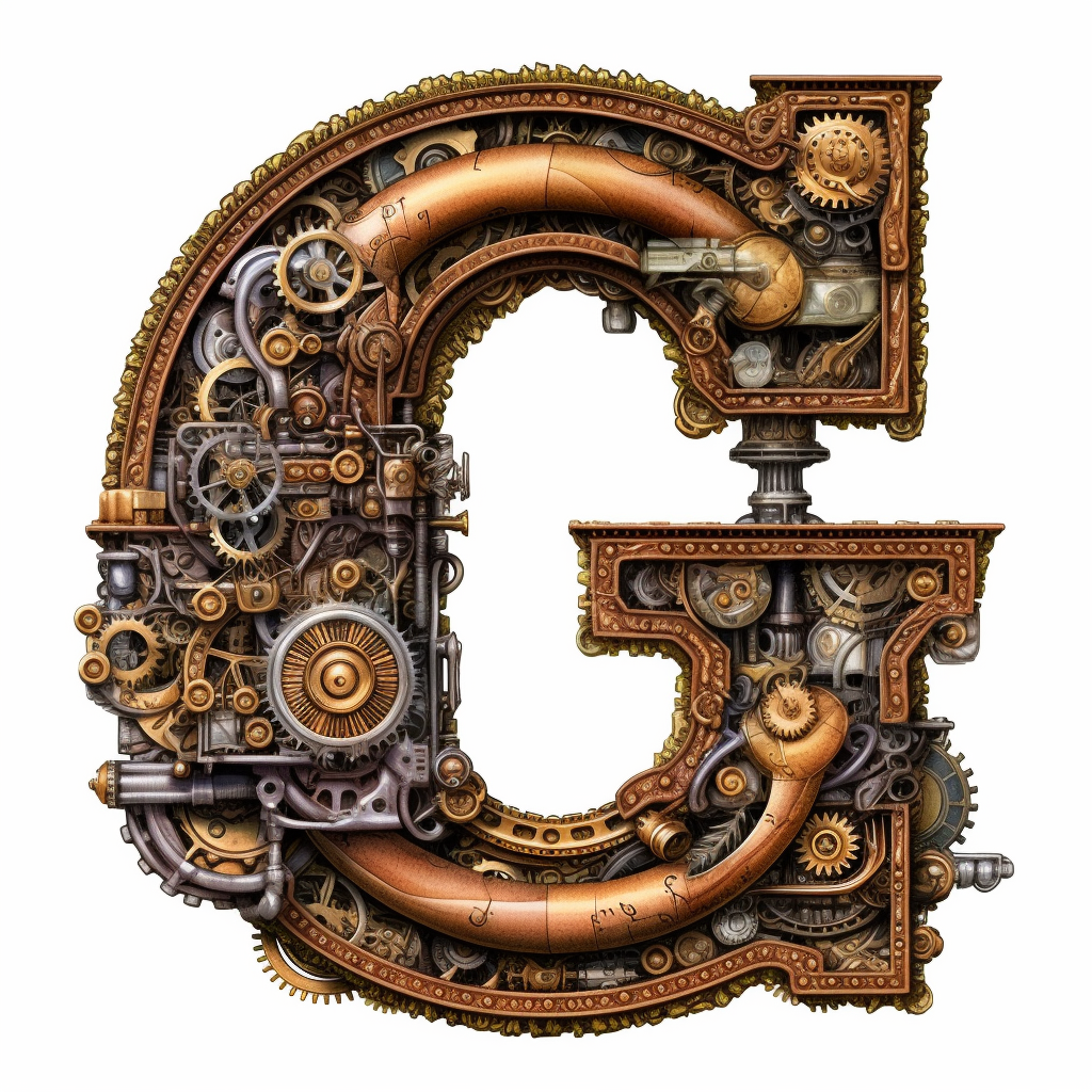 Steampunk style Letter G, clipart, white background - Clip Art Library