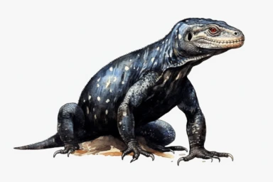 Watercolor, Black Throat Monitor Reptile, clipart, hd, on a white background, spaced out