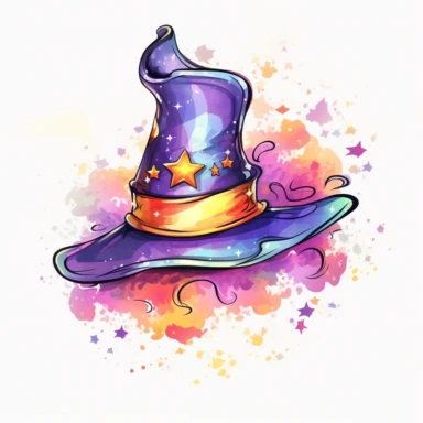 Magic Hat Clipart, white background, magic school symbol