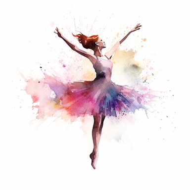 dancing clip art, watercolor, solid white background, 8k, upscale to max