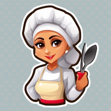 chef hijab cartoon clip art vector