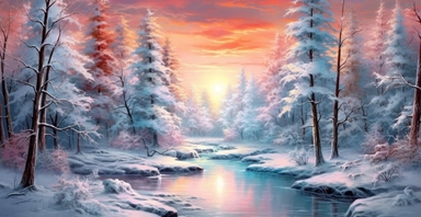 Adorable Winter scene, clipart, precision painting, vivid colours, white background, I can’t believe how beautiful this is