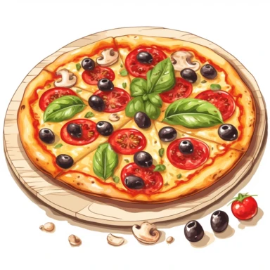 Clip art of pizza for Italian restaurant menu 5