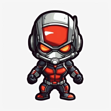 Ant-Man Sticker, Animated Cartoon, Vector art, clipart, White background