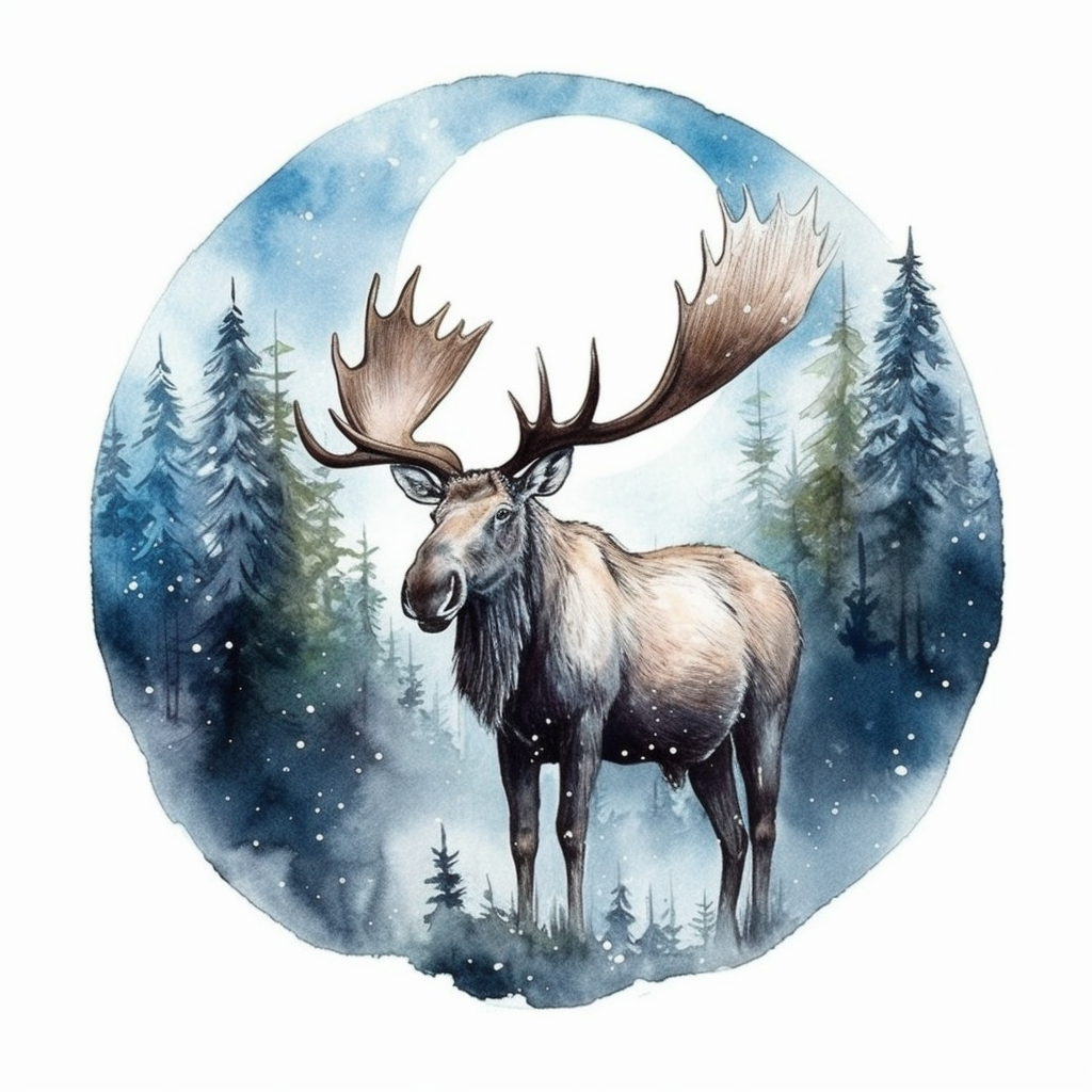 christmas moose cliparts
