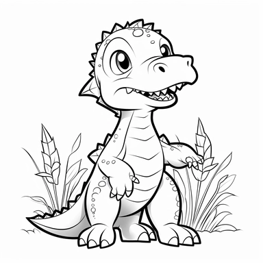 prehistoric dinosaur with corn coloring pages standing in two legs | prehistoric dinosaur with corn coloring pages free | baby dinosaur with corn printable coloring clipart, in the style black and white, simplistic cartoon, light white and gray, uhd image, whimsical comic strip, dotted