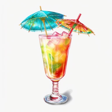 Watercolour realistic margarita cocktail in cocktail glass with straw and cocktail umbrella beautifully detailed realistic margarita cocktail , PNG image,transparent background ,ultra highly detailed, 18k, sharp focus, bright photo with vibrant colours, digitally enhanced,photographic, enhanced graphics, png format, straight, sharp focus, bright lighting, intricate detailed png image ,high definition,300dpi,graphic clipart,computer graphics