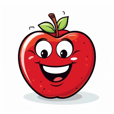 Bring a touch of sweetness and playfulness to your educational designs with a delightful cartoon-style clipart of a red apple against a clean white background. Imagine a cute and animated apple character with a smiling face, rosy cheeks, and expressive features. The apple can be depicted in a vibrant shade of red, showcasing its freshness and inviting appeal. Against the white background, the cartoon-style apple clipart will stand out, making it a versatile addition to educational materials, cla