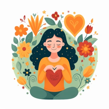 mental health and wellness and being kind to yourself clipart motivational