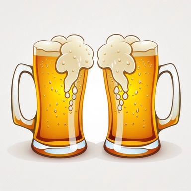 the same 2 mugs beer cheer, clip art vector