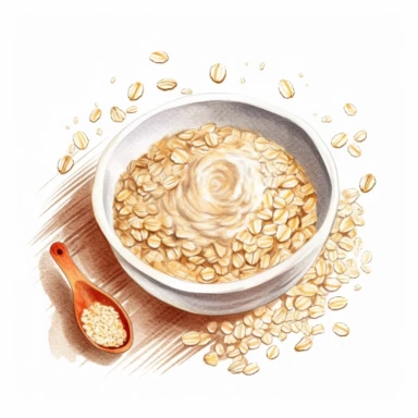 realistic oatmeal watercolor clipart on white background
