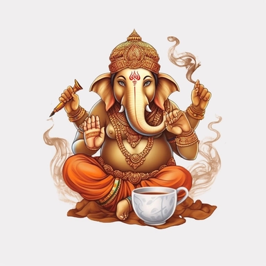 indian, god clipart, ganesha clipart, coffee art, blank background
