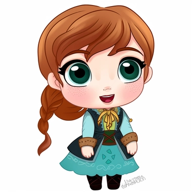 Anna as a chibi from frozen clipart