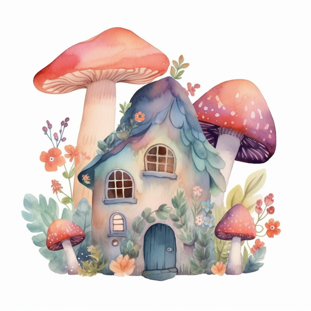 mushroom home cliparts