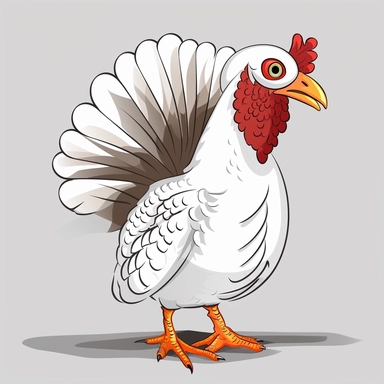 adobe illustration cartoon turkey clipart bundle, 12k, white black ground