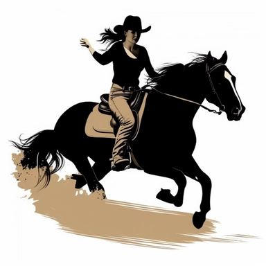 western rodeo barrel race minimalist silhouette tattoo desing clipart