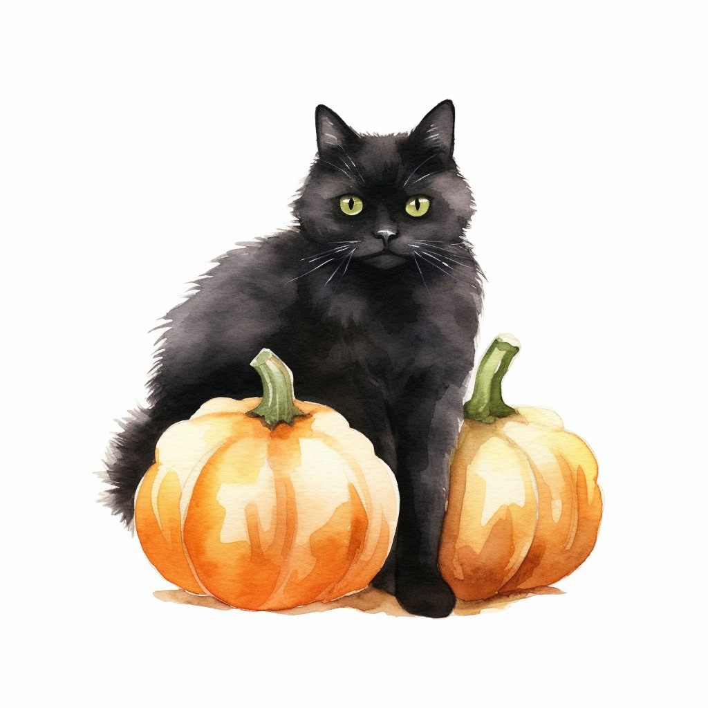 cat black and white clipart