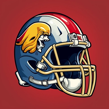 American football and helmet, cartoonish design, 2D illustration, clipart