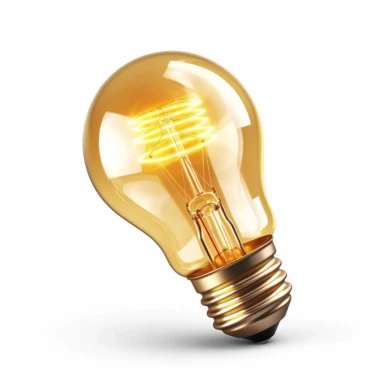 light bulb clip art, in the style of light yellow and gold, innovating techniques, idea vector icon, 3D render, Octane, Clipart, White Background
