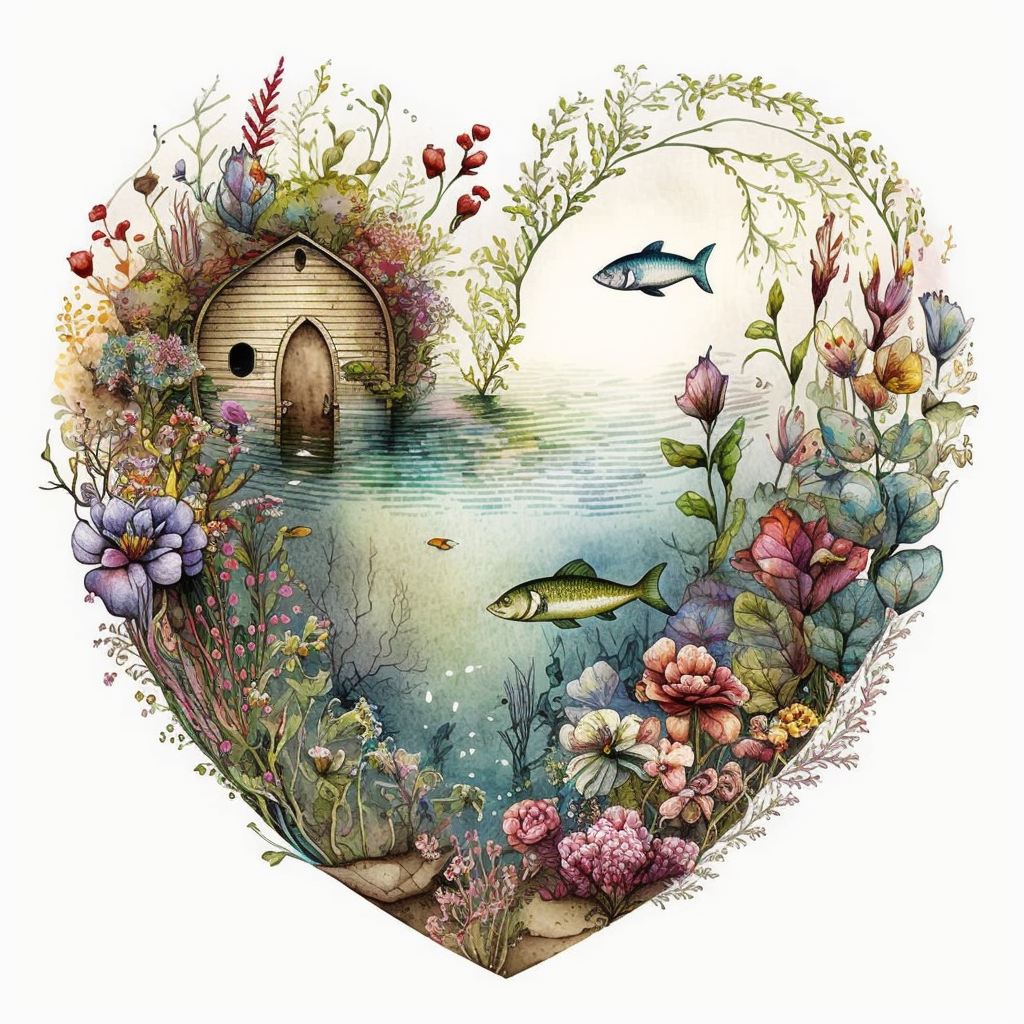 heart fish cliparts