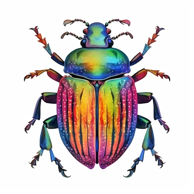 Colorful Beetle Clipart,white background