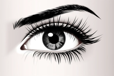 real eye lashes on a white background in silhouette style white background, fake eyelashes svg clipart, negative space + Sharp + realistic, photo realistic, symmetrical, high detail,