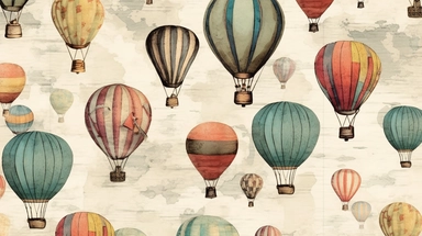 Vintage air balloons pencil sketch, ephemera paper design with ornate illustrations, vintage, distressed textures, muted colors, craft paper texture, handwriting lines in background, pen and ink on paper with watercolor washes Watercolor, vector, white background, rice paper texture, clipart, Seamless patterns, repeating patterns design, flat illustration, outlined , Vector, 4K, Art station, digital print, highly detailed clean, detailed illustration, 3D vector art, cute and quirky, fantasy art,