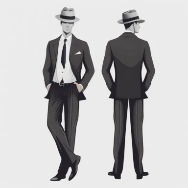 Fashion doll men wearing suit and hat, full body, realistic face, gentlemen style, clipart bundle, vector logo, vector art, white background, simple, cartoon, 2d