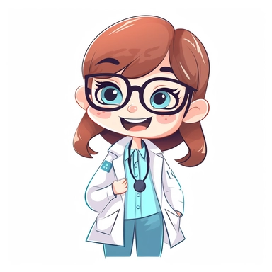 happy cute Health Advisor face, cartoon, clipart, mascot, isolated on white background