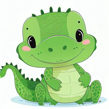 cute baby alligator clipart