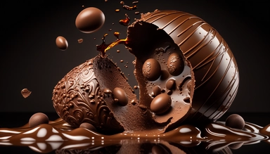 easter eggs gently sink into liquid chocolate, chocolate bar, chocolate eggs, photo clipart, background, delicious, studio photographic light, many intricate details, harmonious composition, volumetric lighting, professional luxury food photographer, photographic lighting + f2. 8 80mm lens, lots of intricate details, canon, sharp focus, ureal photo realism, hyper-realism