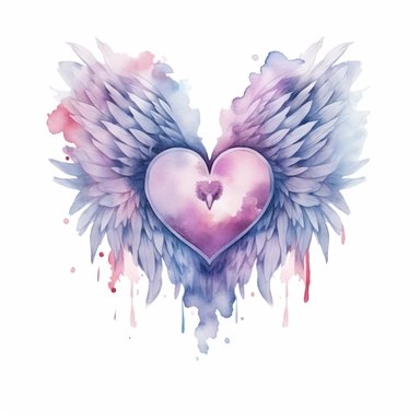 the most beautiful ethereal watercolor heart clip art