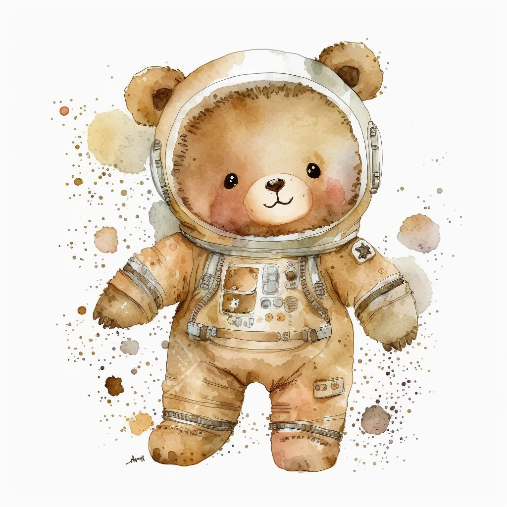 astronaut bear cliparts