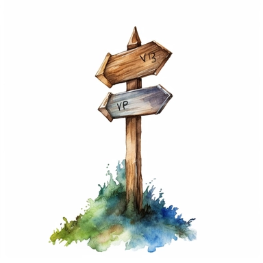 Small rustic wooden arrow signpost watercolor illustration. One side direction. Handmade watercolour sketchy painting on white, cutout clip art element for design, ready to personalize or customize.