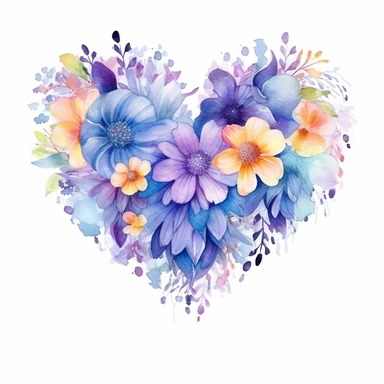 the most beautiful ethereal watercolor heart clip art