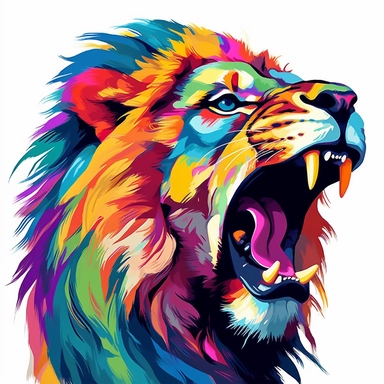 Roaring Lion Clipart colourful gravity arty