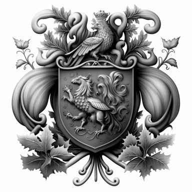 black and white clipart of a coat of arms