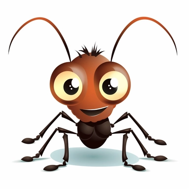Cute Ant , Aquatic style, clipart, white background,