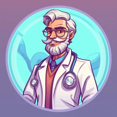 cartoon medical man illustration clipart, in the style of colorful realism, animated gifs, innovative page design, kimoicore, precision and detail-oriented, medical themes, rounded