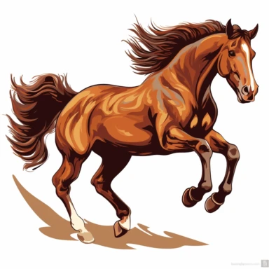 kick horse brown clipart