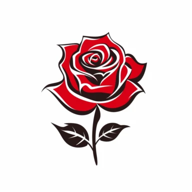 red rose flower silhouette vector flat simple identification symbol white backround white background minimalistic clipart png svg