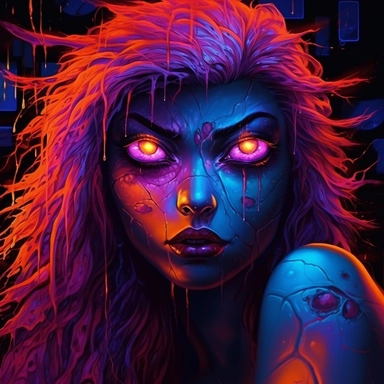 webp, oil painting, glowing eyes, clipart, Halloween, glow in the dark, neon, uhd, vivid, colorful, highly detailed,