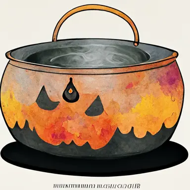 isolated bubbling cauldron, Halloween clip art, isolated cauldron, watercolor, svg, royalty free asset