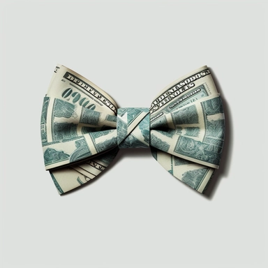 one hundred dollar bill bow clipart, in the style of carsten holler, dan matutina, andrea kowch, associated press photo, transparent layers, nonrepresentational, fujifilm provia 400x