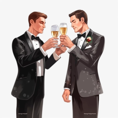 clipart, groom and best man having a drink, best man toasting the groom,transparent background, realistic, 8k, ultra-hd